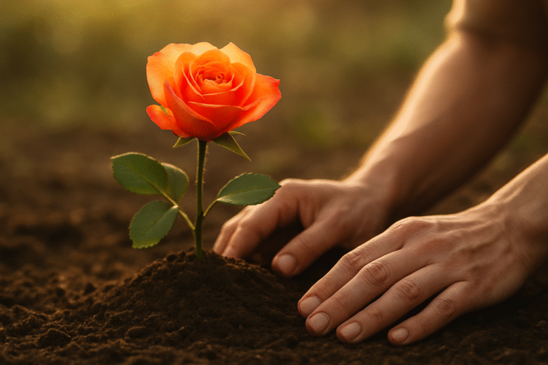 Planting a single rose
