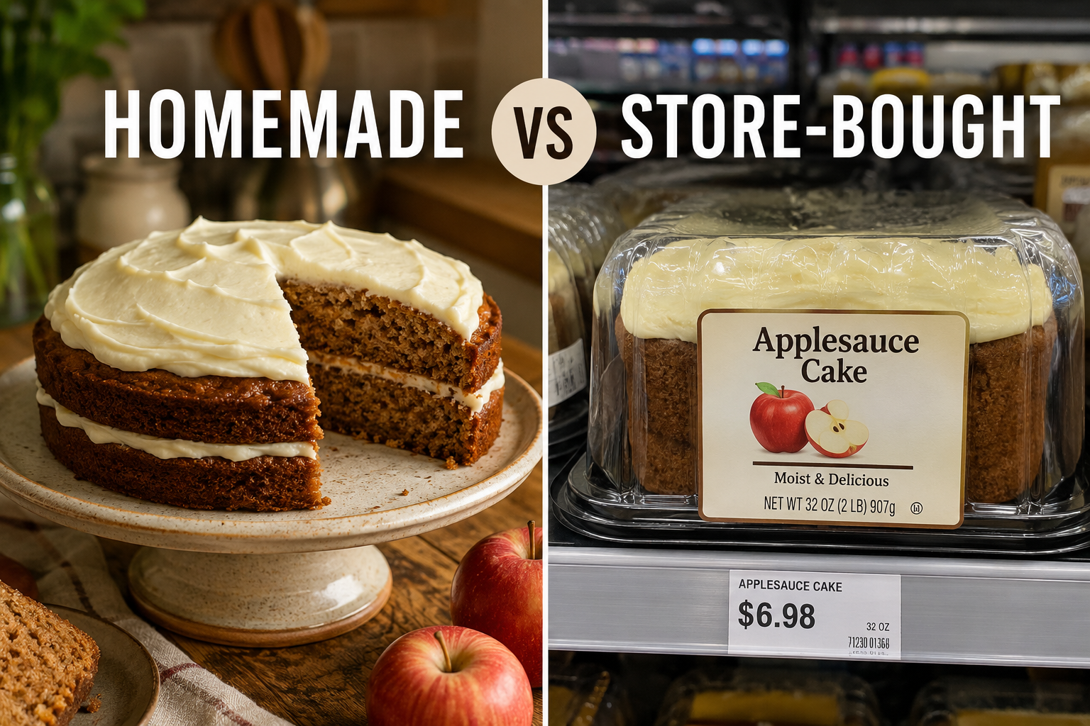 Homemade vs. Store-Bought Applesauce Cake